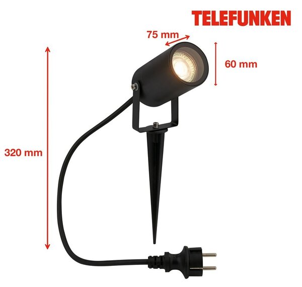 TF 322405TF TELEFUNKEN zahradní bodové svítidlo, ochrana proti tryskající vodě, nastavitelné - BRILONER