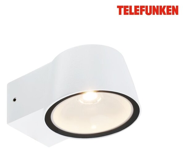 TF 323006TF TELEFUNKEN LED venkovní nástěnné svítidlo, IP54 voděodolné a prachotěsné, bílý hliník - BRILONER