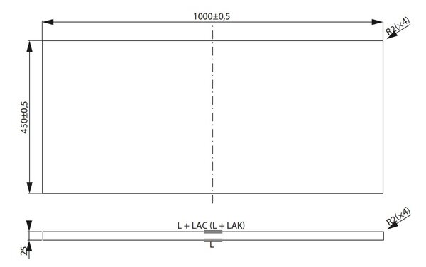 Cersanit City, pultová deska 100x45x2,5 cm, dub, S584-029