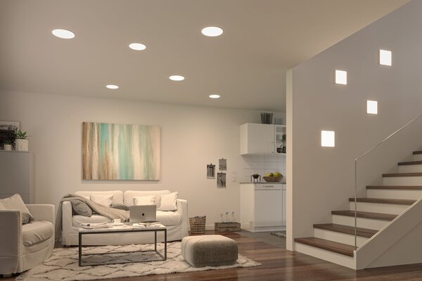 Paulmann 93061 Veluna VariFit, hranaté zápustné svítidlo, 17W LED 3000K, tříkrokové stmívání, 18,5x18,5cm, IP44