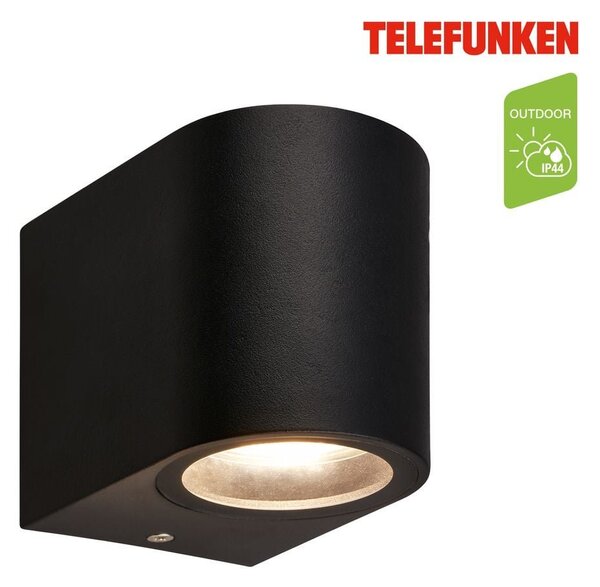 TF 322905TF TELEFUNKEN venkovní nástěnné svítidlo, ochrana proti stříkající vodě, bez vypínače, černá - BRILONER