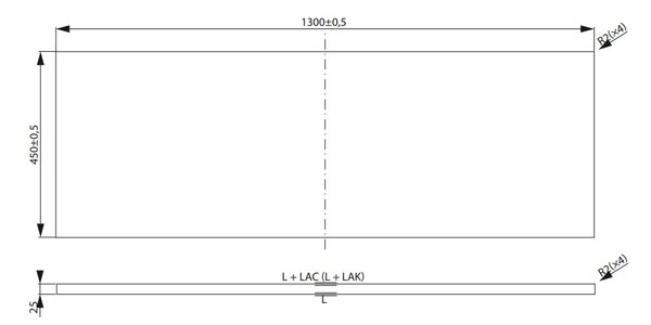 Cersanit City, pultová deska 130x45x2,5 cm, dub, S599-0155
