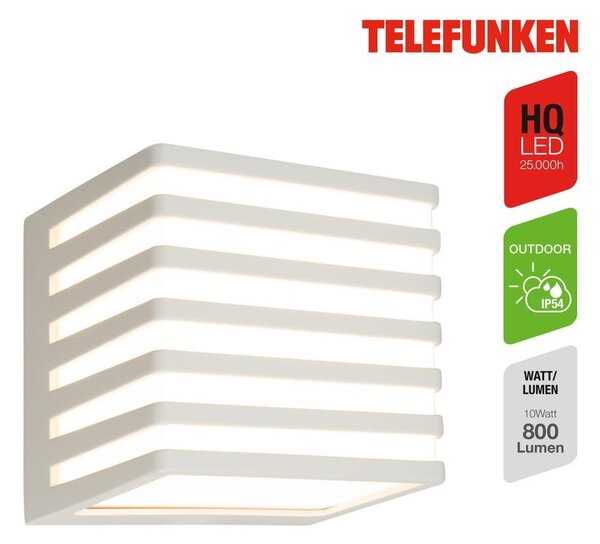 TF 321904TF TELEFUNKEN LED venkovní nástěnné svítidlo, voděodolné a prachotěsné, kostka, světlešedá - BRILONER