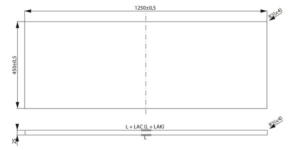 Cersanit City, pultová deska 125x45x2, 5 cm, bílá lesklá, S584-043