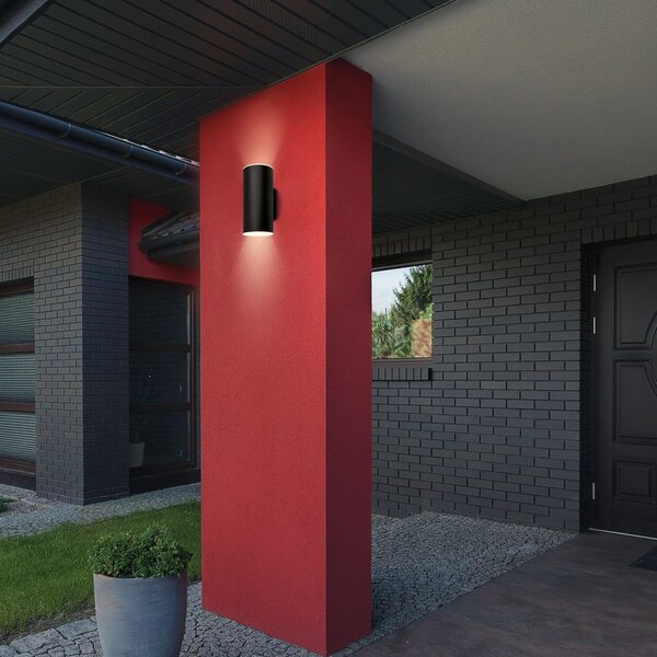 BRI 3786015 Lima LED venkovní nástěnné svítidlo, nabíjecí, 3 krokový dotykový stmívač, časovač, černé - BRILONER