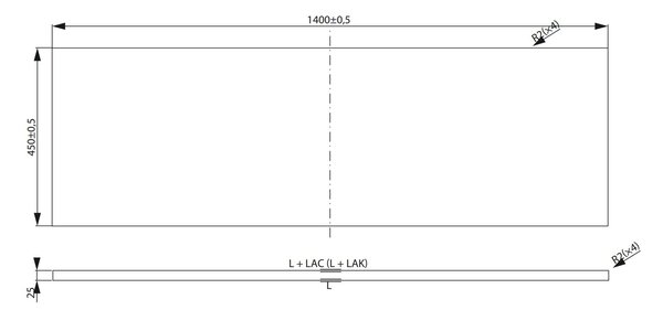 Cersanit City, pultová deska 140x45x2,5 cm, dub, S599-0156