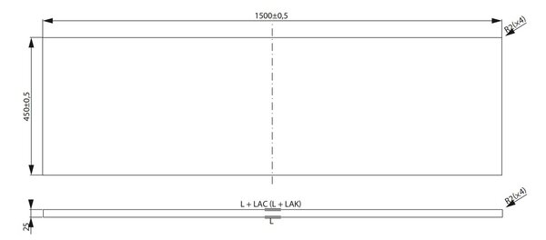 Cersanit City, pultová deska 150x45x2,5 cm, dub, S599-0157