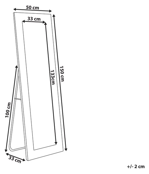 Stojací zrcadlo ANSOUIS 150 cm Umělý samet Námořnická modrá