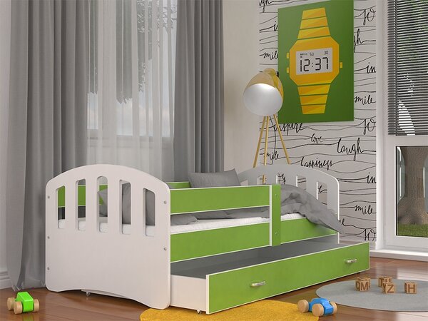 AJK Dětská postel Roman bílo/zelená Velikost spací plochy: 160x80