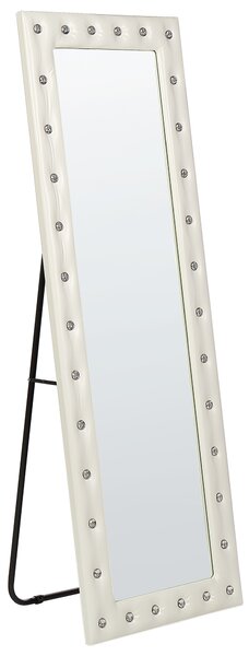 Stojací zrcadlo ANSOUIS 150 cm Umělá kůže Bílá