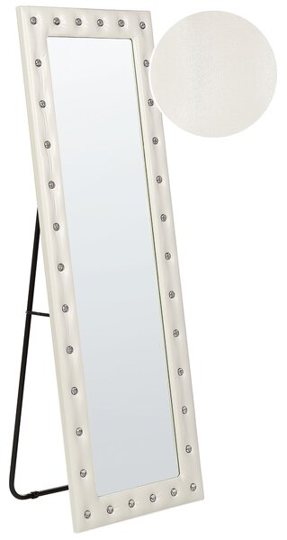 Stojací zrcadlo ANSOUIS 150 cm Umělá kůže Bílá