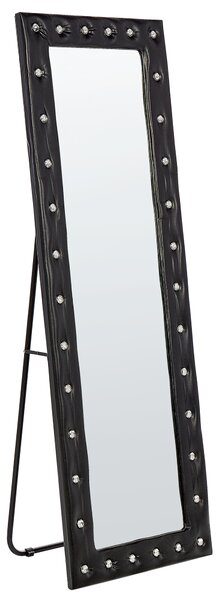 Stojací zrcadlo ANSOUIS 150 cm Umělá kůže Černá