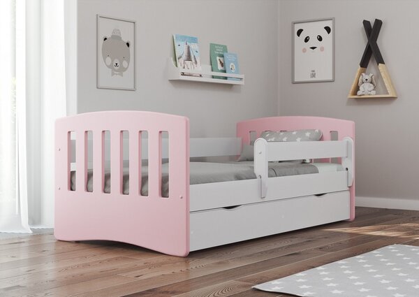 Dětská postel se zábranou Ema - růžová Velikost spací plochy: 160x80, Matrace: ne, Šuplík: NE
