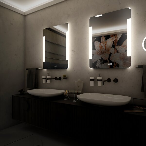 Nimco LED zrcadlo 15W, 60x80 cm se dvěma dotykovými senzory