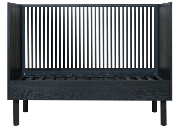 Černá dřevěná dětská postýlka Quax Hai-No-Ki 120 x 60 cm