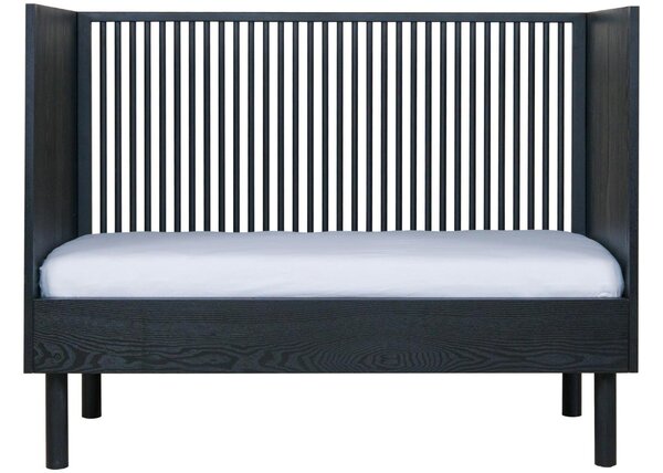 Černá dřevěná dětská postýlka Quax Hai-No-Ki 120 x 60 cm