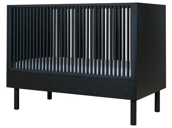 Černá dřevěná dětská postýlka Quax Hai-No-Ki 120 x 60 cm