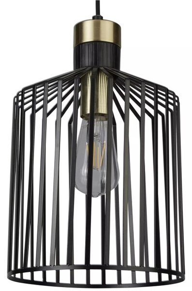 Searchlight 9413BK Závěsné svítidlo BIRD CAGE černé & ZLATÁ, průměr 22cm