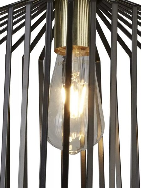 Searchlight 9413BK Závěsné svítidlo BIRD CAGE černé & ZLATÁ, průměr 22cm