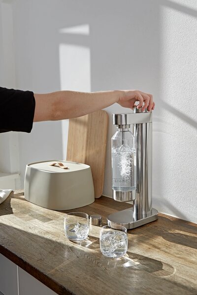 Brus Výrobník perlivé vody, výška: 420 mm, délka: 220 mm, šířka: 115 mm, mosaz