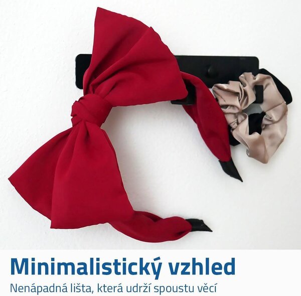 Nalepovací lišta s háčky - kovová