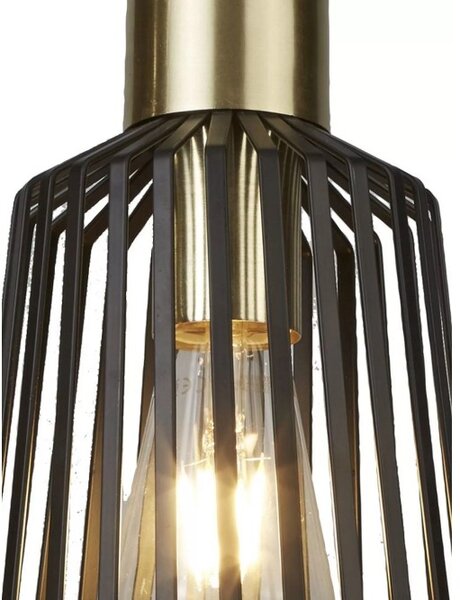 Searchlight 9412BK Závěsné svítidlo BIRD CAGE černé & ZLATÁ, průměr 16cm