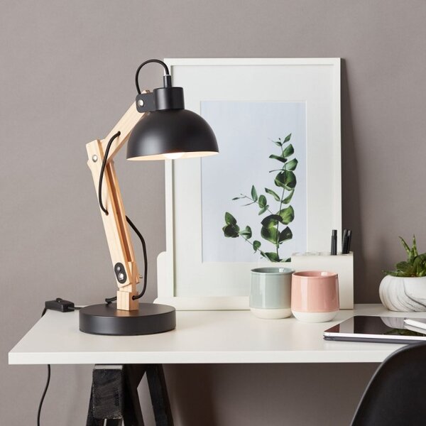 Brilliant 98979/06 Stolní lampa MODA černá + dřevo