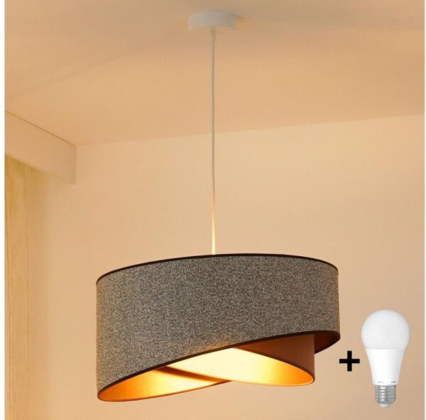 Brilagi - LED Lustr na lanku LYRA 1xE27/15W/230V šedá/krémová/zlatá