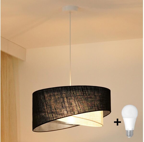Brilagi - LED Lustr na lanku LYRA 1xE27/15W/230V černá/krémová