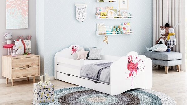 Happy Babies Dětská postel Tobík - plameňák Velikost spací plochy: 160x80, Barva: cappucino