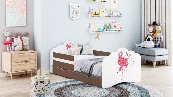 Happy Babies Dětská postel Tobík - plameňák Velikost spací plochy: 160x80, Barva: cappucino