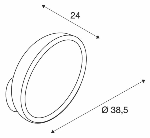 BIG WHITE SLV I-RING, nástěnné svítidlo, LED, 3000K, kulaté, bílé, textilní kabel červený, 14 W 156311 VÝPRODEJ VZORKU