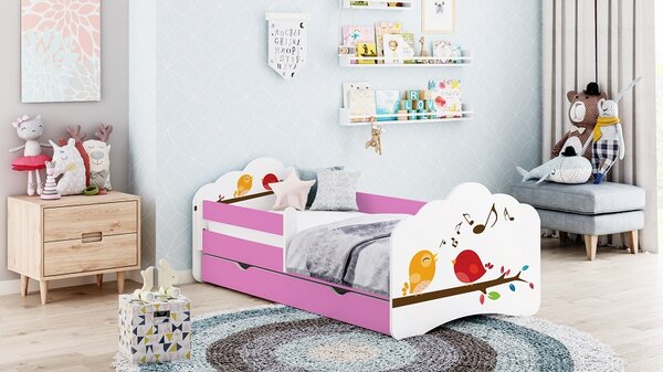 Happy Babies Dětská postel Tobík - ptáčci Velikost spací plochy: 160x80, Barva: cappucino