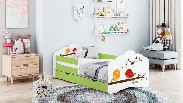 Happy Babies Dětská postel Tobík - ptáčci Velikost spací plochy: 160x80, Barva: cappucino