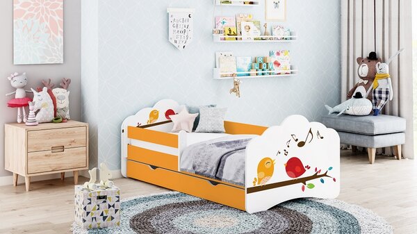 Happy Babies Dětská postel Tobík - ptáčci Velikost spací plochy: 160x80, Barva: cappucino