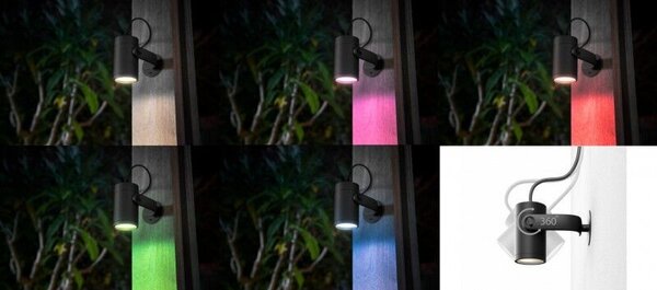 17428/30/P7 Hue WACA Lily venkovní spotové LED svítidlo 8W 650lm 2200-6500K IP65 RGB černá +adaptér