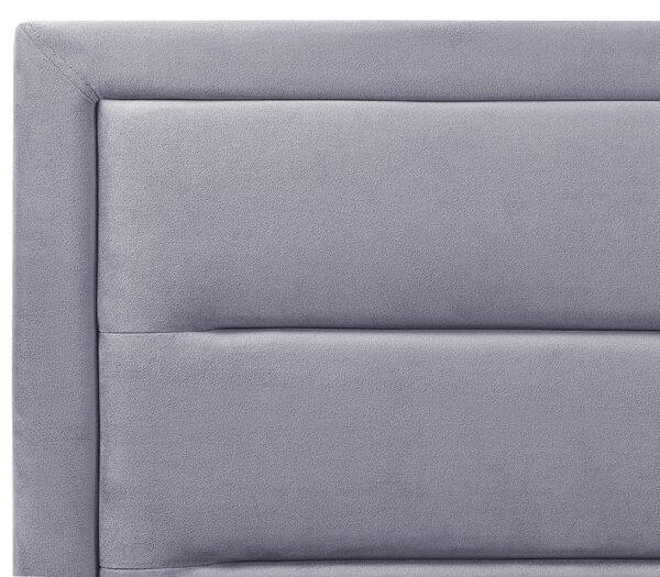 Postel s úložným prostorem Umělý samet ROUEN 140 x 200 cm Tmavě šedá