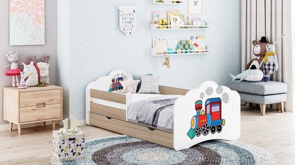 Happy Babies Dětská postel Tobík - super lokomotiva Velikost spací plochy: 160x80, Barva: modrá
