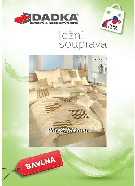 Povlečení bavlna Patrik béžový 140x200, 70x90 cm