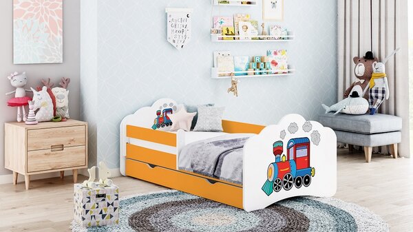 Happy Babies Dětská postel Tobík - super lokomotiva Velikost spací plochy: 160x80, Barva: modrá