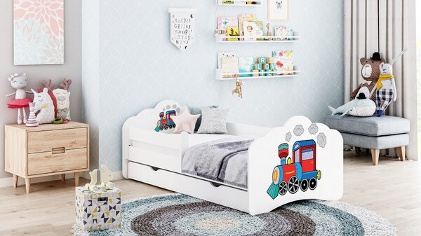 Happy Babies Dětská postel Tobík - super lokomotiva Velikost spací plochy: 160x80, Barva: modrá