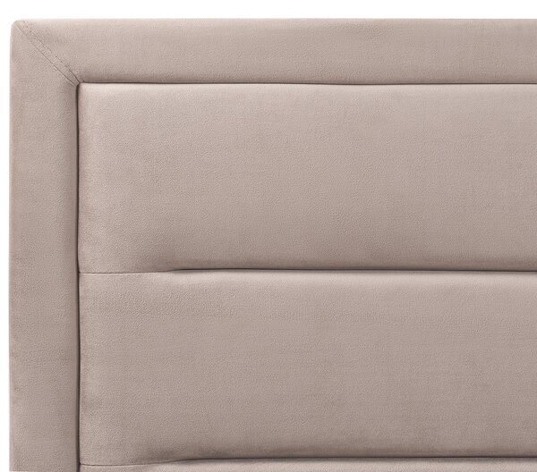Postel s úložným prostorem Umělý samet ROUEN 180 x 200 cm Taupe