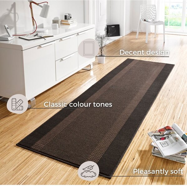 Hnědý běhoun Hanse Home Basic, 80 x 200 cm