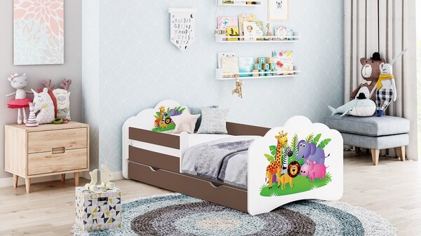 Happy Babies Dětská postel Tobík - veselý zvěřinec Velikost spací plochy: 160x80, Barva: bílá
