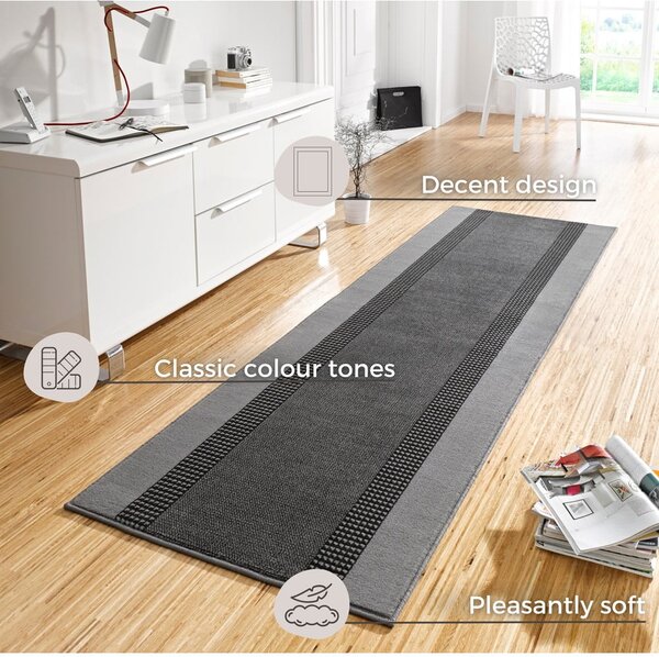 Šedý běhoun Hanse Home Basic, 80 x 200 cm