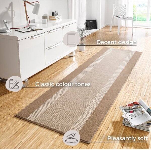 Béžovo-hnědý běhoun Hanse Home Basic, 80 x 300 cm