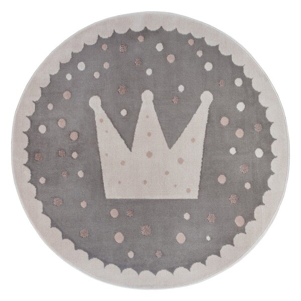 Šedý dětský koberec ø 140 cm Crown – Hanse Home