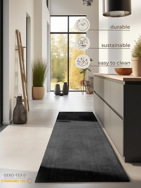 Černý jutový běhoun 80x200 cm Bouclé – Hanse Home