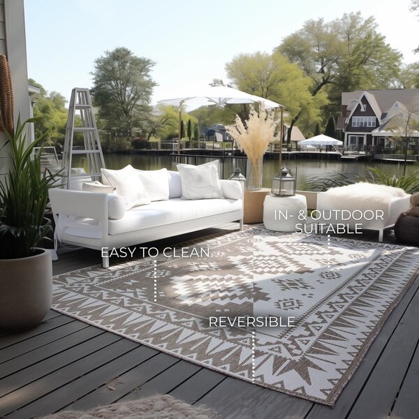 Krémovo-hnědý venkovní koberec 80x150 cm Gemini – Elle Decoration