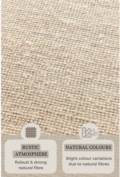 Krémový jutový koberec 190x280 cm Bouclé – Hanse Home